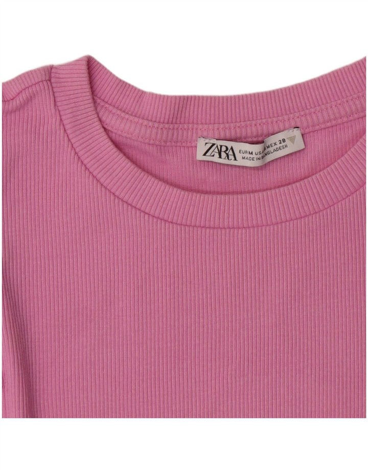 Damski krótki t-shirt Zara UK 12, średni róż