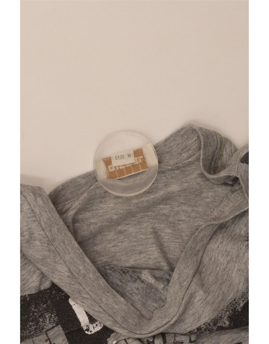 Damska koszulka z grafiką Diesel Top UK 12 Medium Grey Flecked