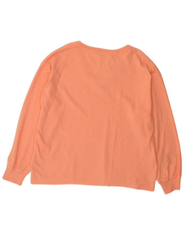 Damski top oversize Fat Face z długim rękawem, UK 16, duży, pomarańczowy, bawełniany