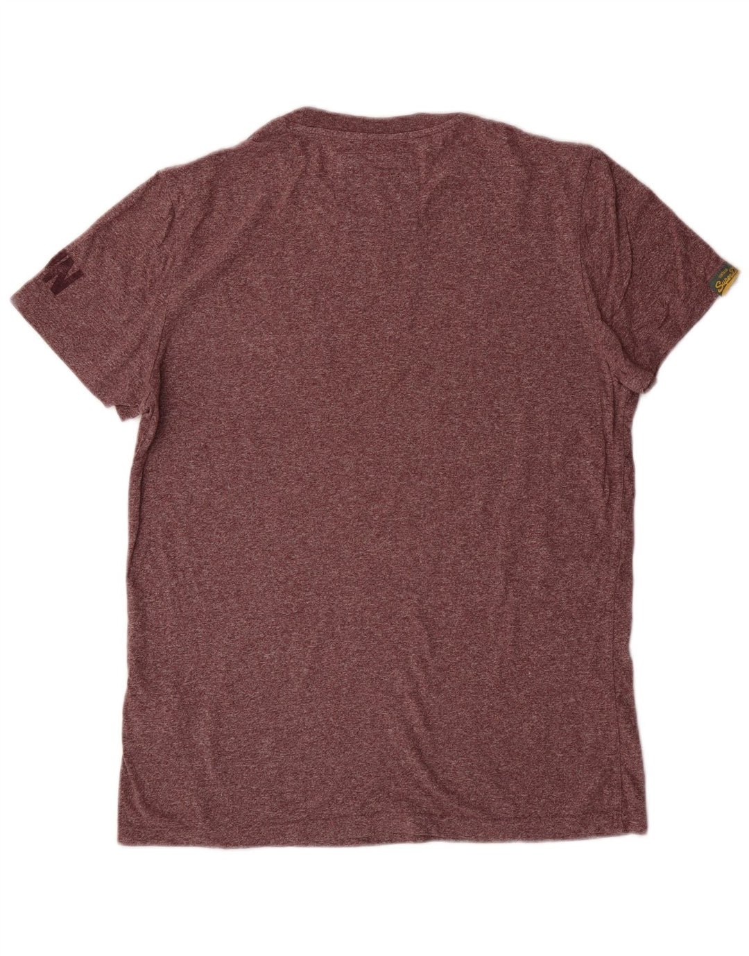 Damski T-shirt z grafiką Superdry, duży, bordowy, nakrapiany bawełniany