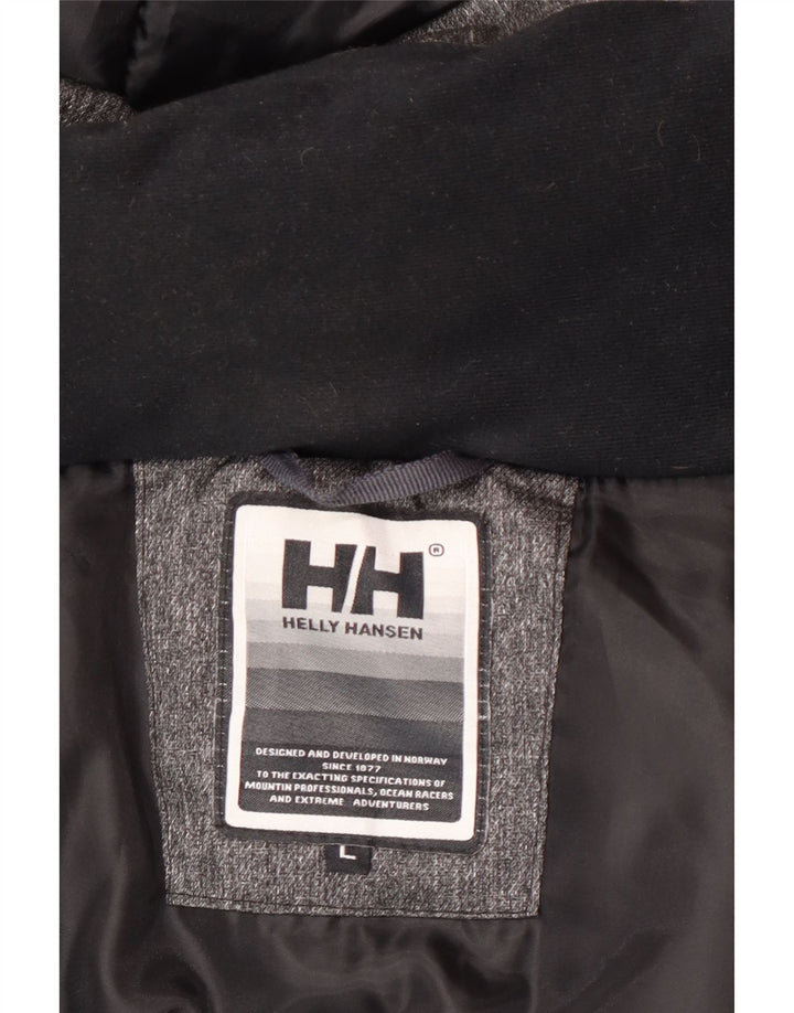 Męska kurtka parka z kapturem Helly Hansen UK 40, duża, szary nylon