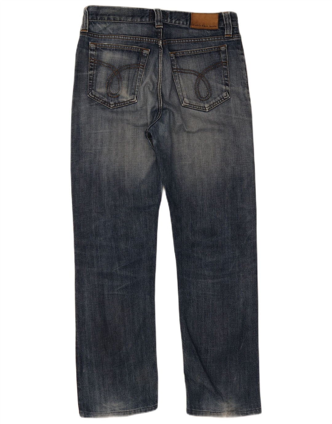 Męskie jeansy Calvin Klein w trudnej sytuacji, przycięte W30 L23, niebieskie