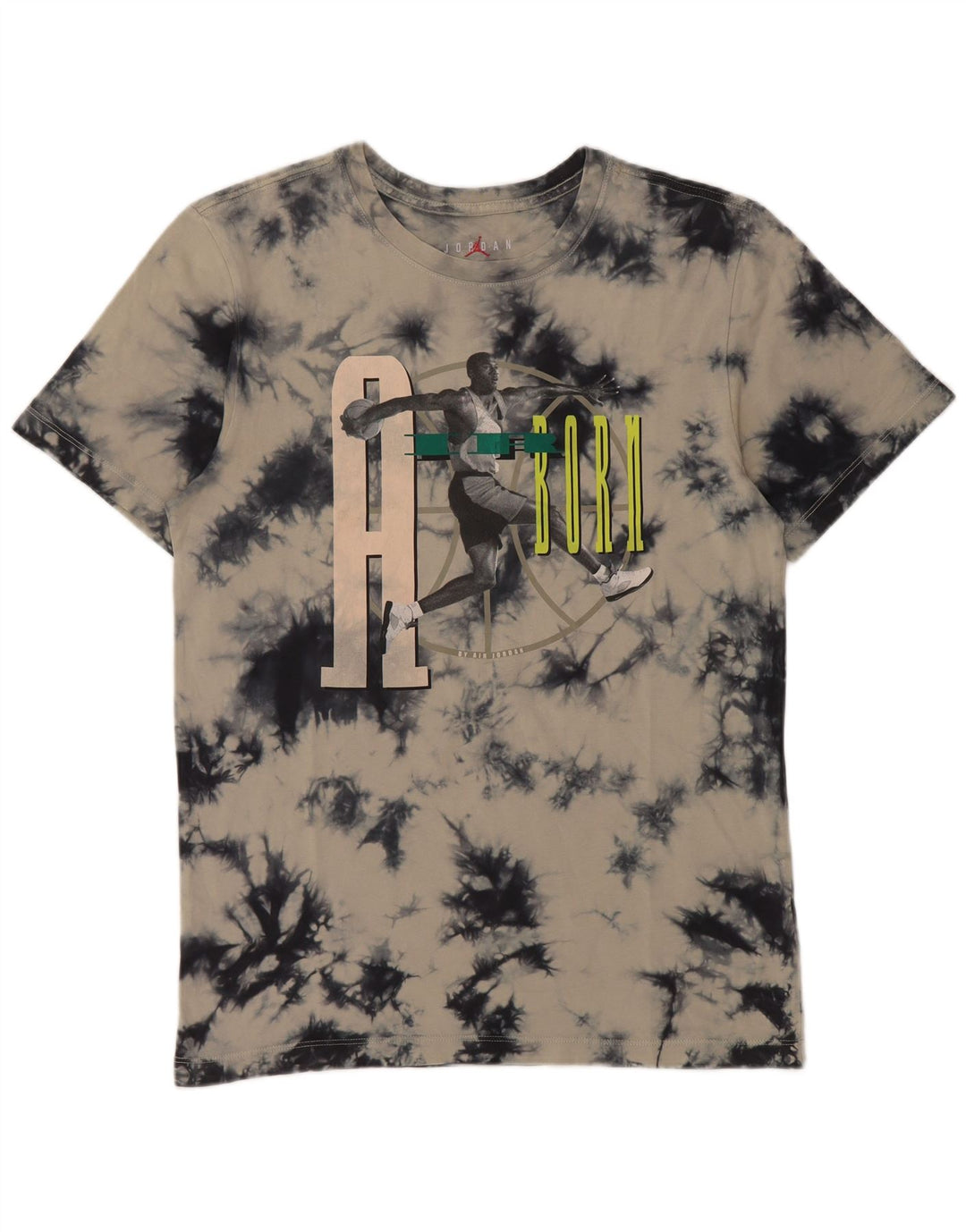 Męski T-shirt z grafiką Jordan, mały, szary, bawełniany Tie Dye