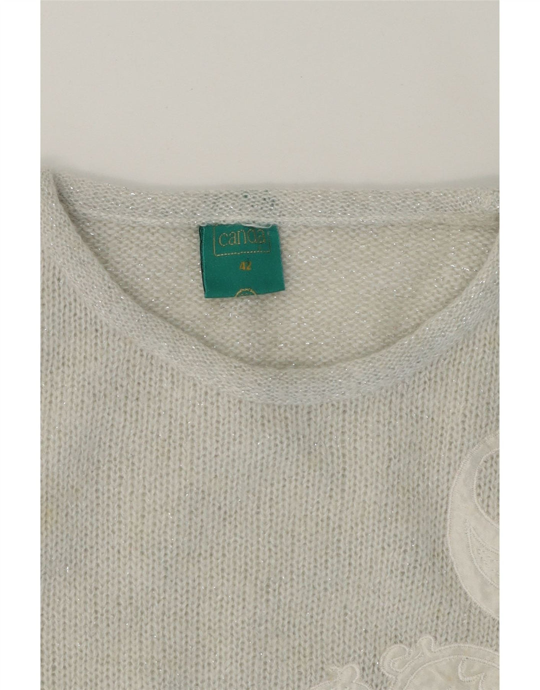 CANDA Womens Crew Neck Jumper Sweater IT 42 Medium Grey Acrylic Vintage Canda and Second-Hand Canda from Messina Hembry 