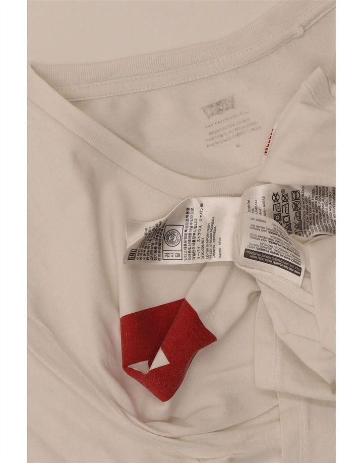 Damska koszulka z grafiką Levi's Top UK 12 Średnia biała bawełna