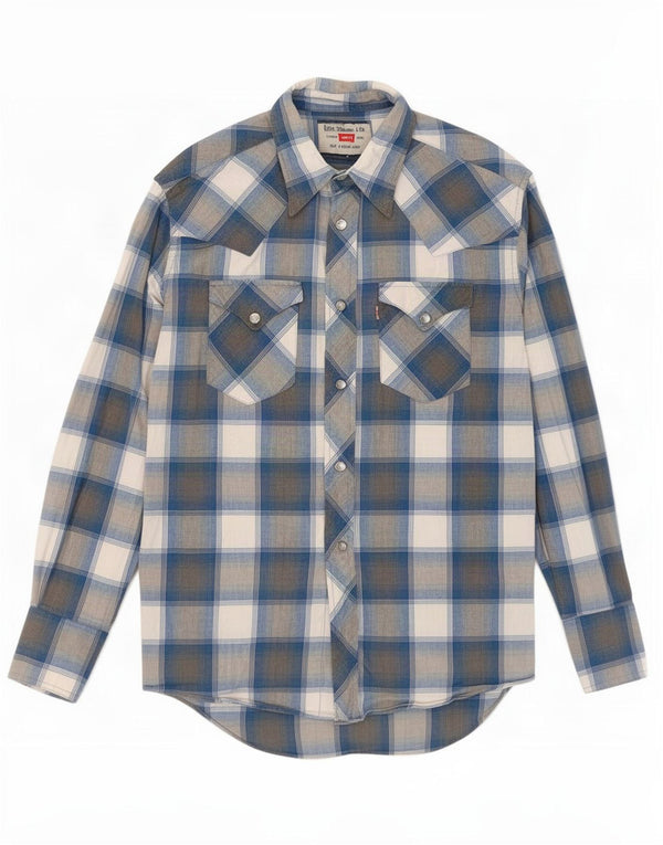 Koszula męska Levi's, bawełniana, w średnią niebieską kratkę