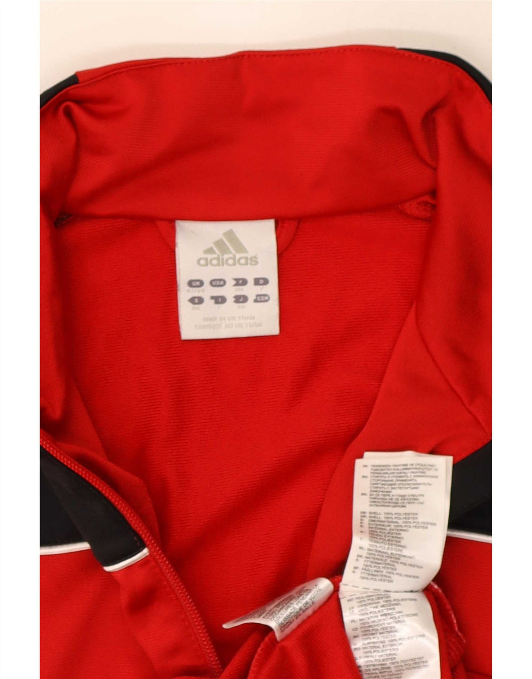 Adidas Męska bluza dresowa UK 42/44 Duży czerwony poliester z blokami kolorów