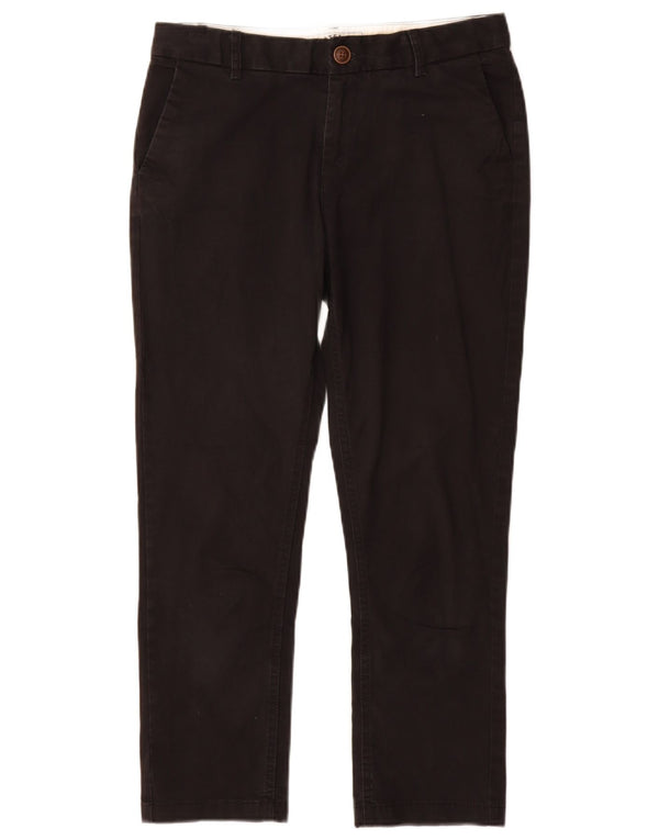 Damskie proste spodnie chino FAT FACE UK 10 Small W28 L26 Czarna bawełna