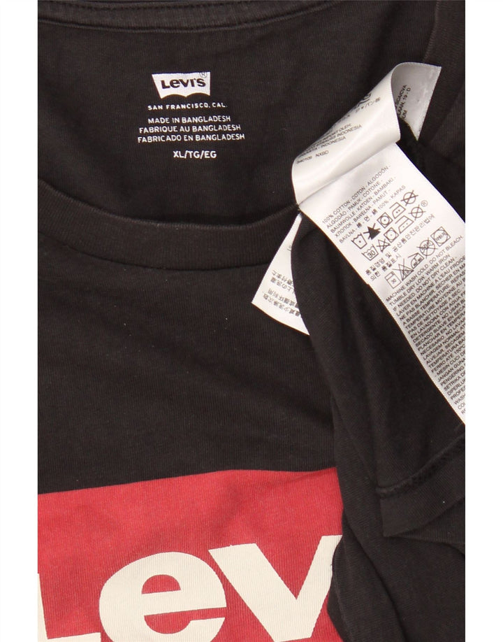 Męska koszulka z grafiką Levi's Top XL, czarna bawełna