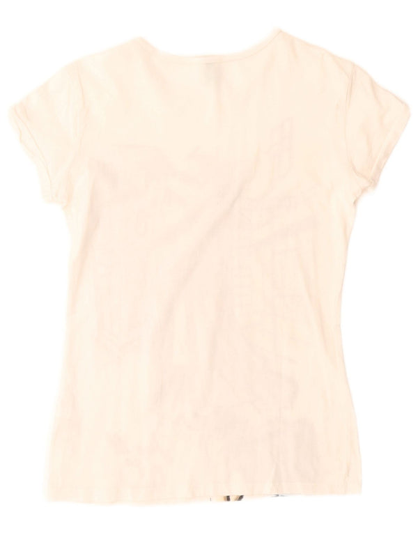 Dziewczęca koszulka z grafiką BENETTON 11-12 lat 2XL Biała bawełna