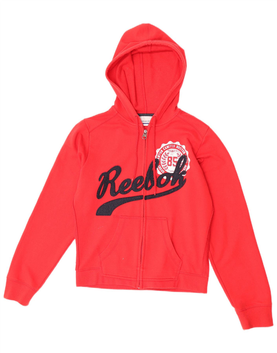 Damski sweter Reebok z grafiką i zamkiem błyskawicznym, UK 14, średni czerwony poliester