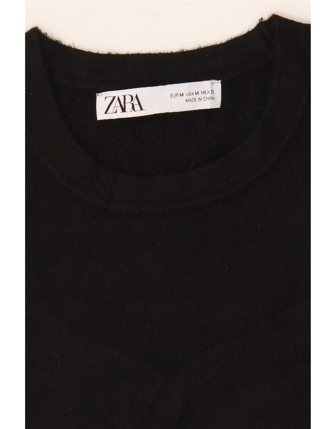 Sweter damski Zara z okrągłym dekoltem UK 12, średni czarny