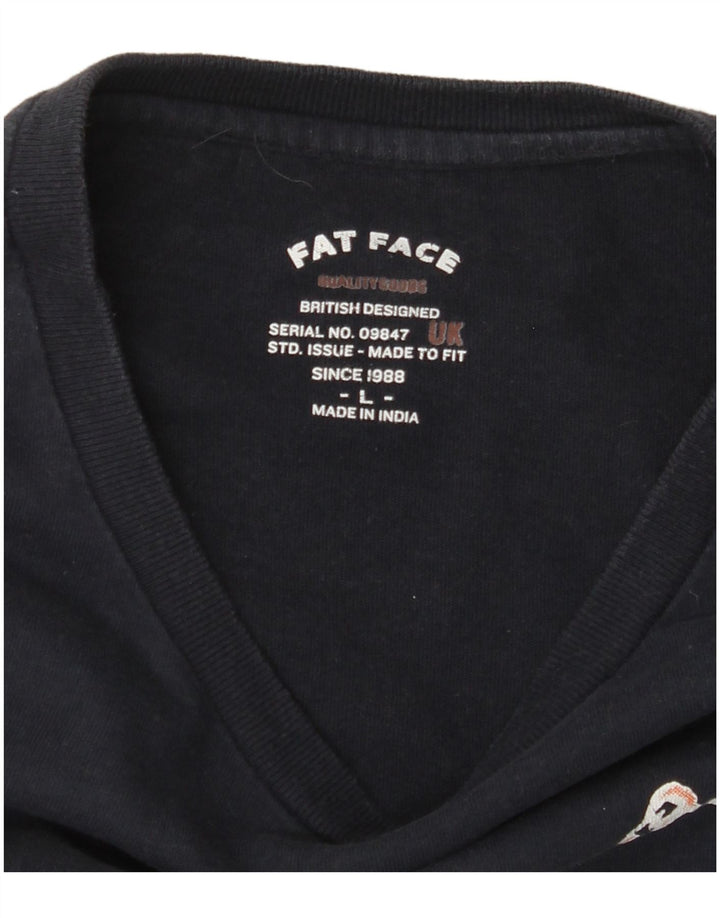 Męski top graficzny z długim rękawem FAT FACE, duży, granatowy