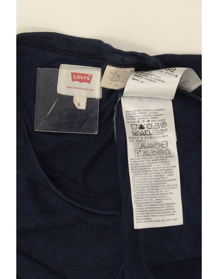Męski T-shirt LEVI'S, duży, bawełniany w granatowe plamki