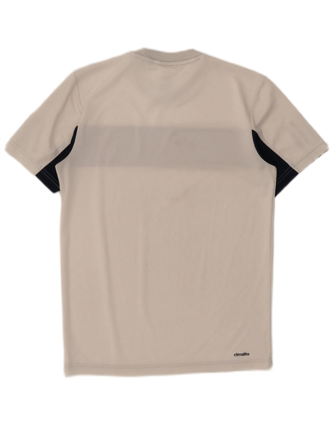 Męski T-shirt tenisowy ADIDAS, mały, biały, poliestrowy blok kolorów