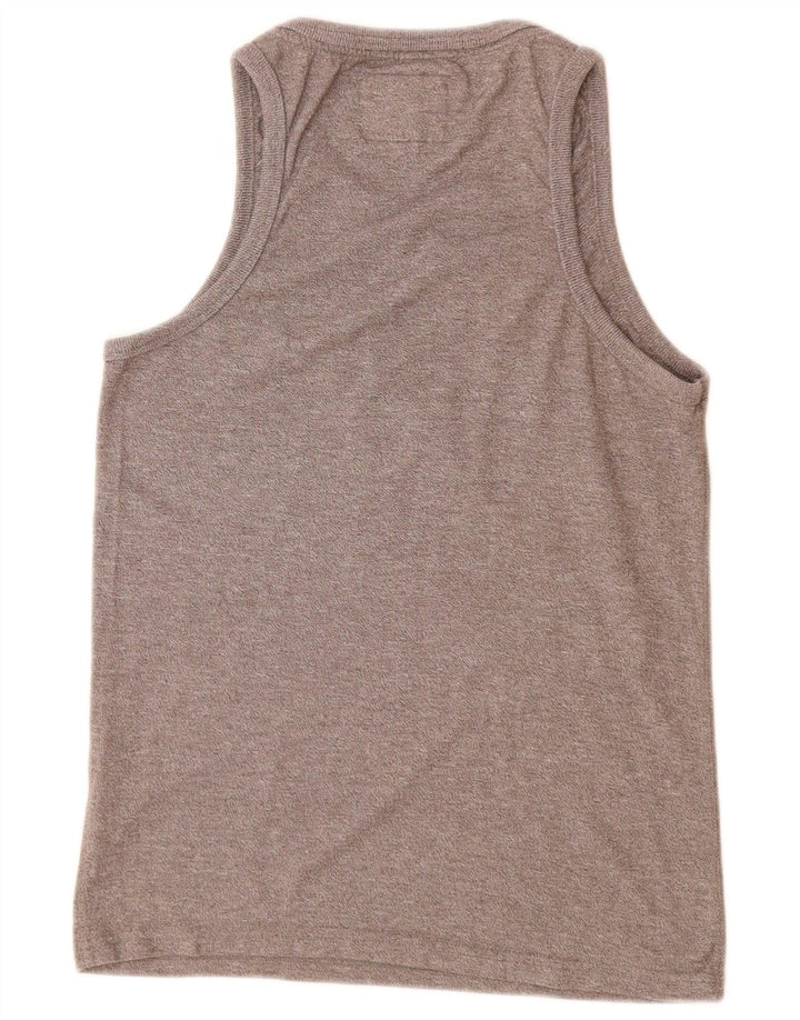 Męska kamizelka Superdry z grafiką, mała, szara, bawełniana w plamki