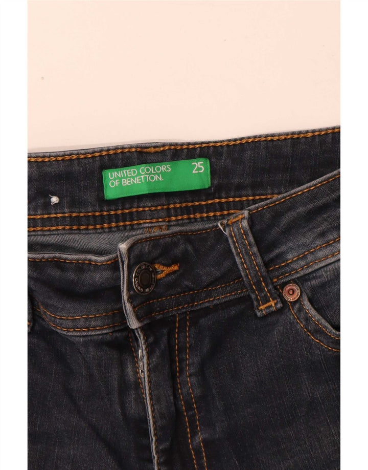 Damskie jeansy rozkloszowane Benetton W25 L33 Niebieskie