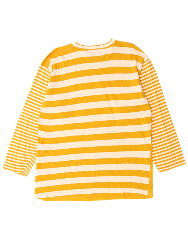 Damski top graficzny Gymnasium z długim rękawem, UK 16, duży, żółty, bawełniany w paski