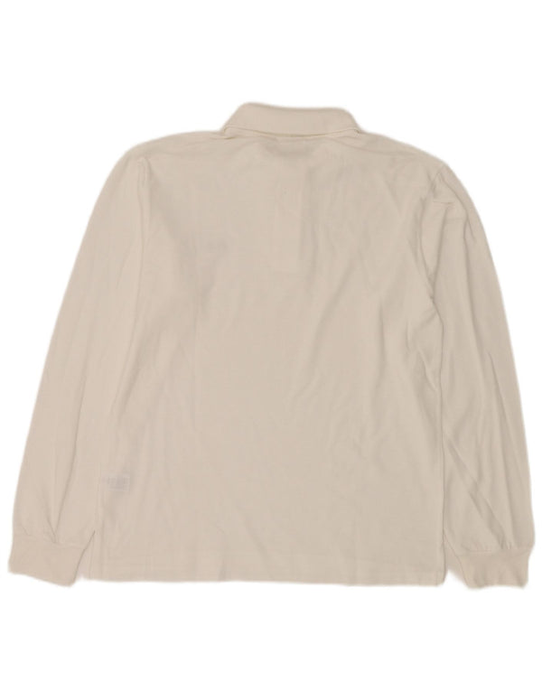 LACOSTE Mens Long Sleeve Polo Shirt Size 3 Small White Cotton