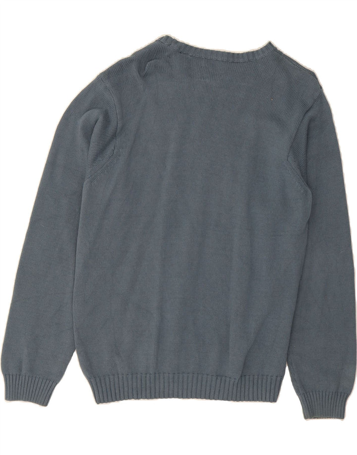 IZOD Mens Boat Neck Jumper Sweater Medium Blue Cotton Vintage Izod and Second-Hand Izod from Messina Hembry 