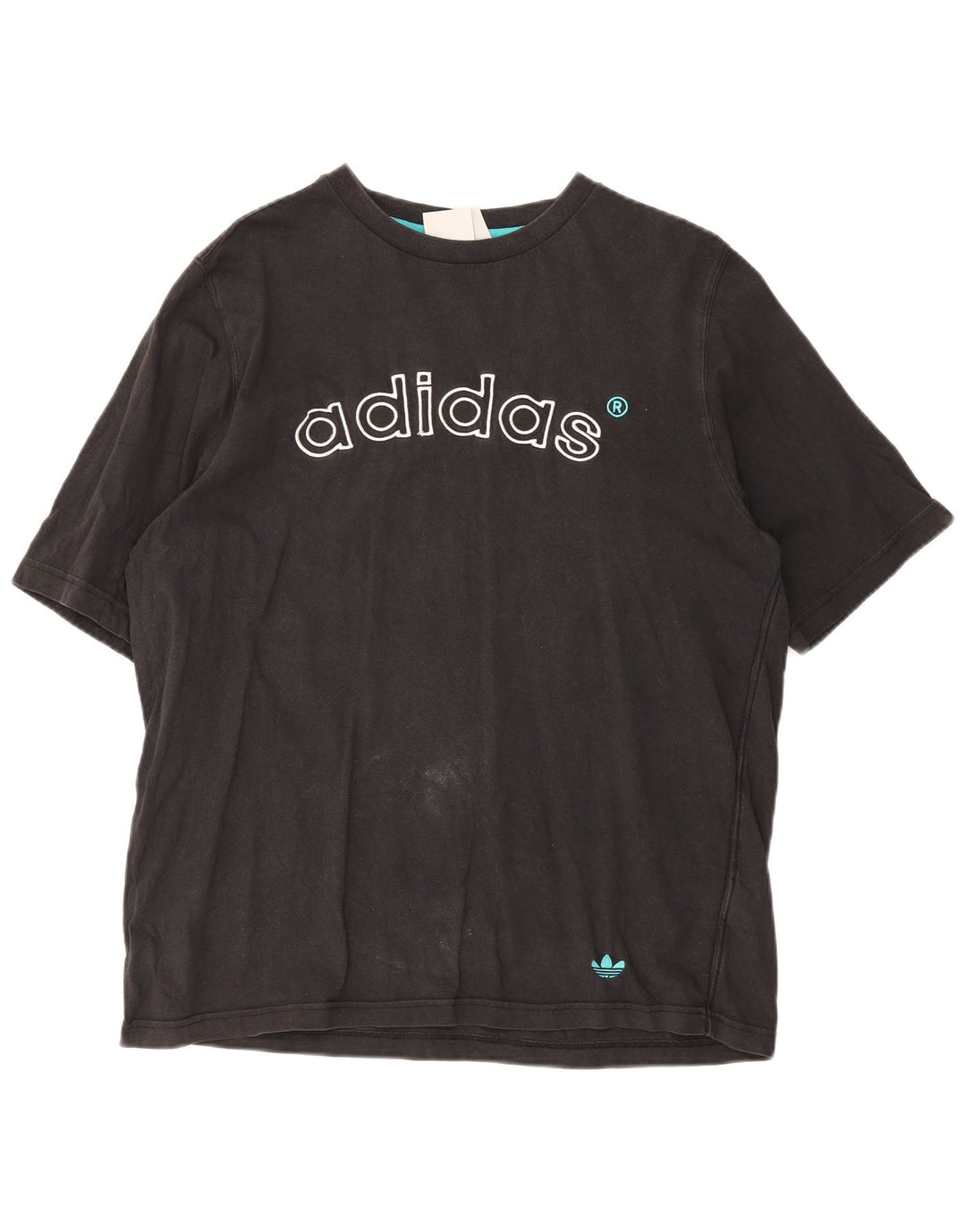 Męska koszulka z grafiką Adidas, średnia, czarna bawełna