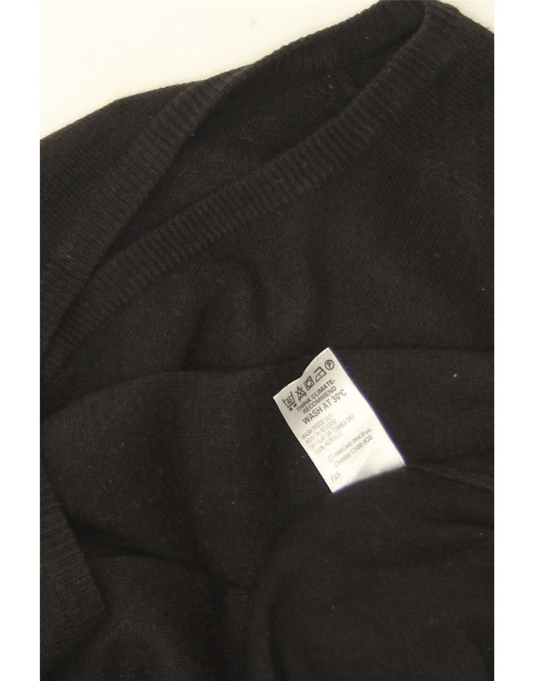 Marks & Spencer Męski sweter z dekoltem w kształcie litery V, XL, czarny, akrylowy
