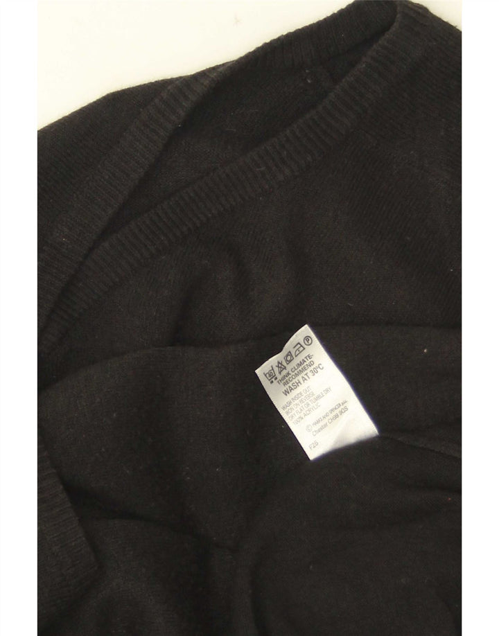 Marks & Spencer Męski sweter z dekoltem w kształcie litery V, XL, czarny, akrylowy