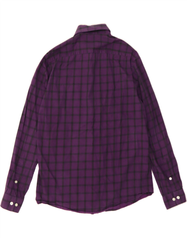 MICHAEL KORS Mens Shirt Size 15 1/2 Medium Purple Check Cotton Vintage Michael Kors and Second-Hand Michael Kors from Messina Hembry 