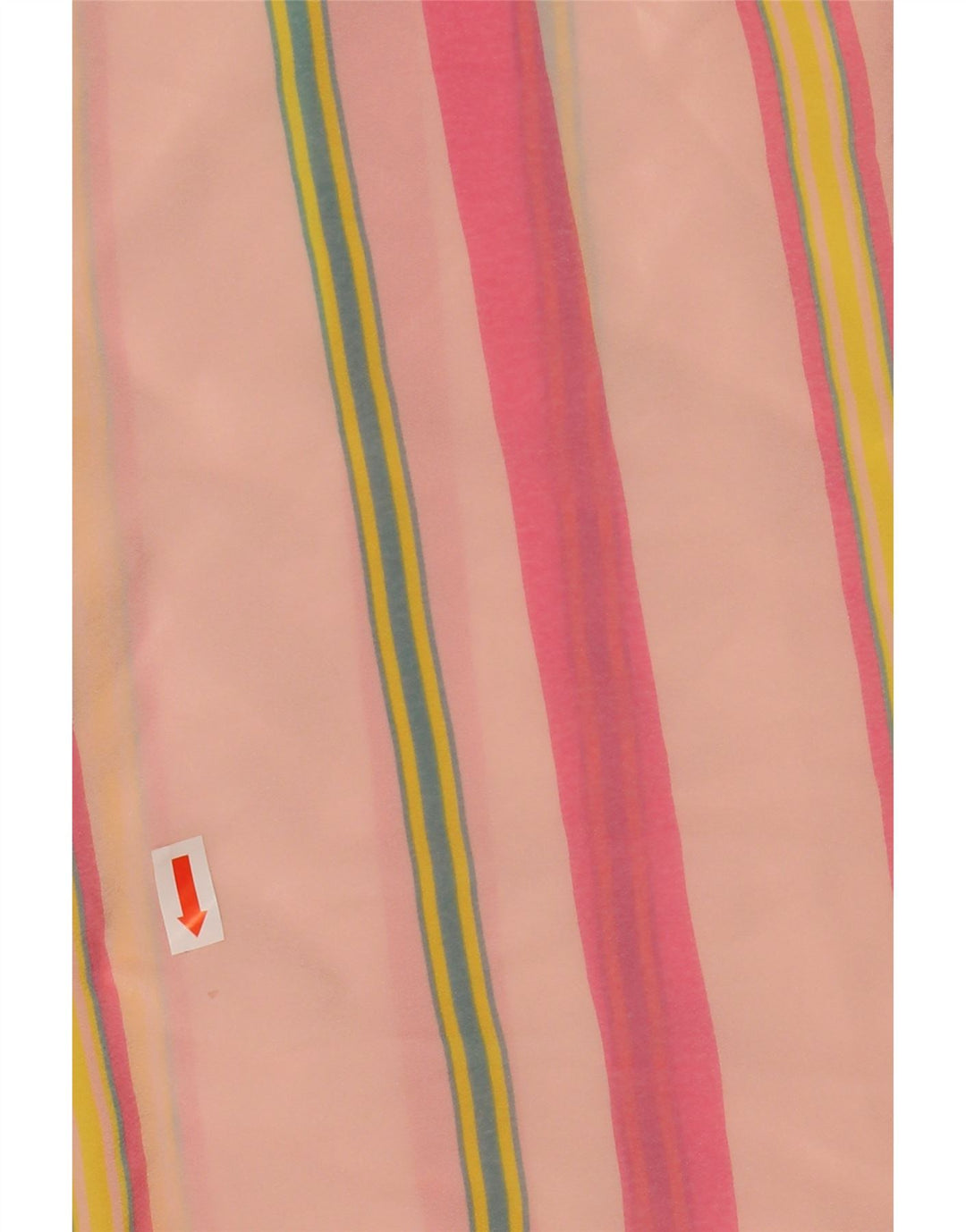 Vintage damska sukienka z rękawami 3/4, prześwitująca, UK 12, średnie różowe paski