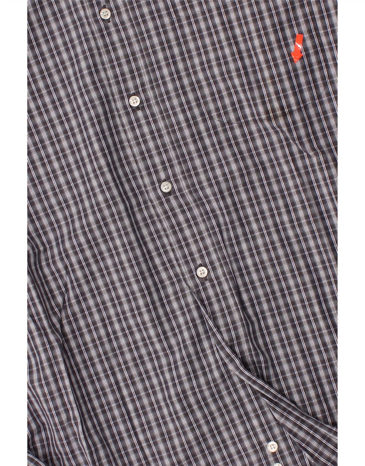 HUGO BOSS Mens Shirt Size 17 1/2 44 XL Grey Check Cotton Vintage Hugo Boss and Second-Hand Hugo Boss from Messina Hembry 