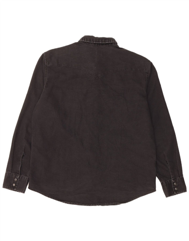 LEVI'S Męska standardowa koszula dżinsowa, duża, czarna, bawełniana