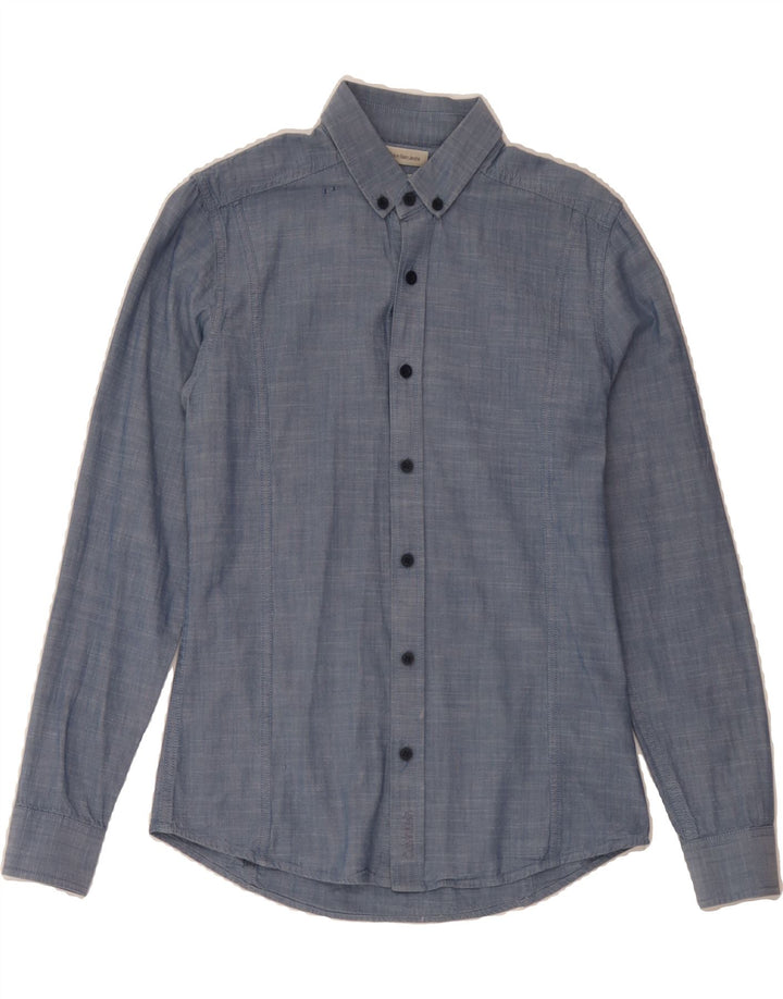 CALVIN KLEIN JEANS Mens Shirt Small Blue Cotton Vintage Calvin Klein Jeans and Second-Hand Calvin Klein Jeans from Messina Hembry 