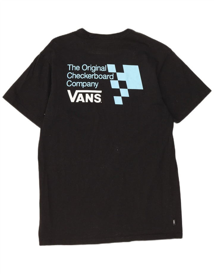 Męski T-shirt VANS o klasycznym kroju z grafiką, średni czarny, bawełniany