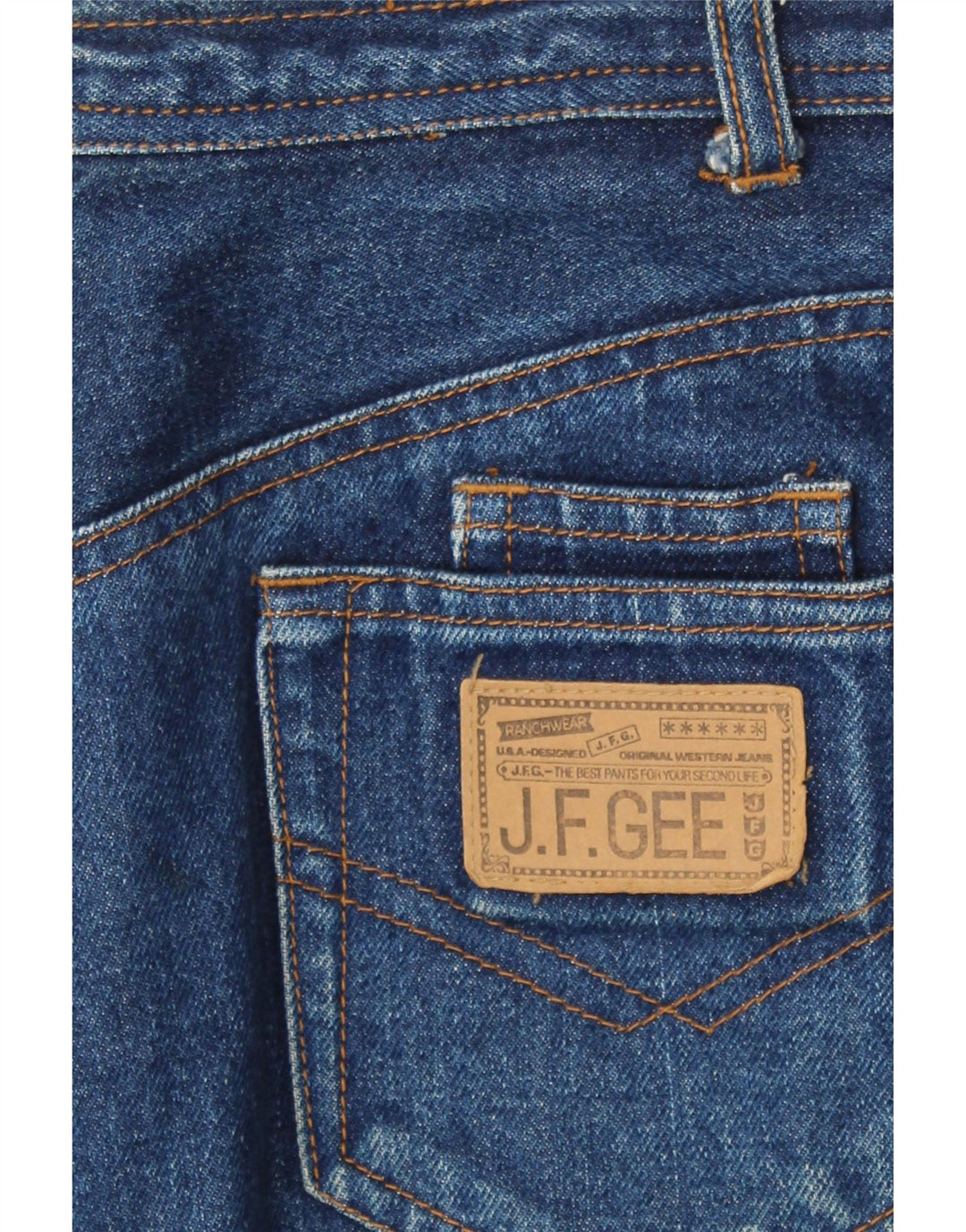 JOHN F GEE Womens Denim Skirt EU 40 Medium W30 Blue Cotton Vintage John F Gee and Second-Hand John F Gee from Messina Hembry 