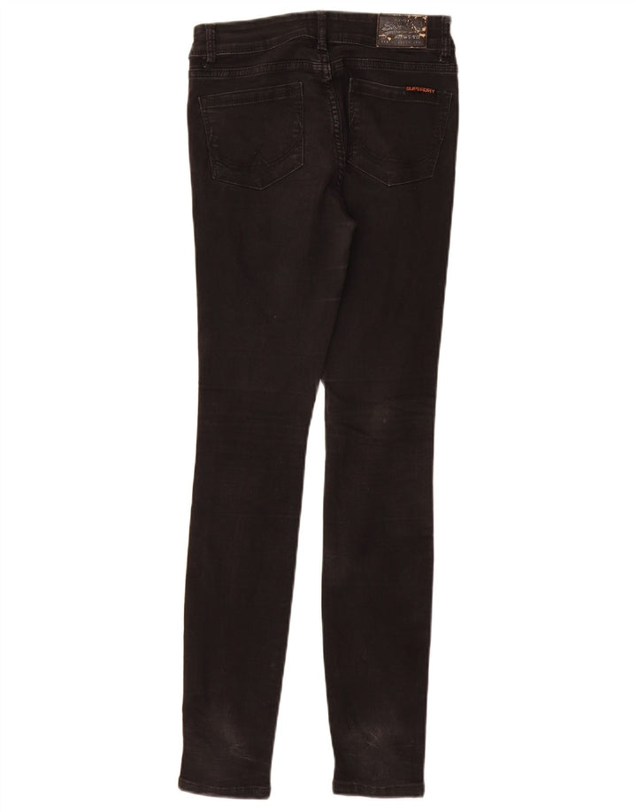 SUPERDRY Damskie jeansy skinny W25 L30 Czarna bawełna