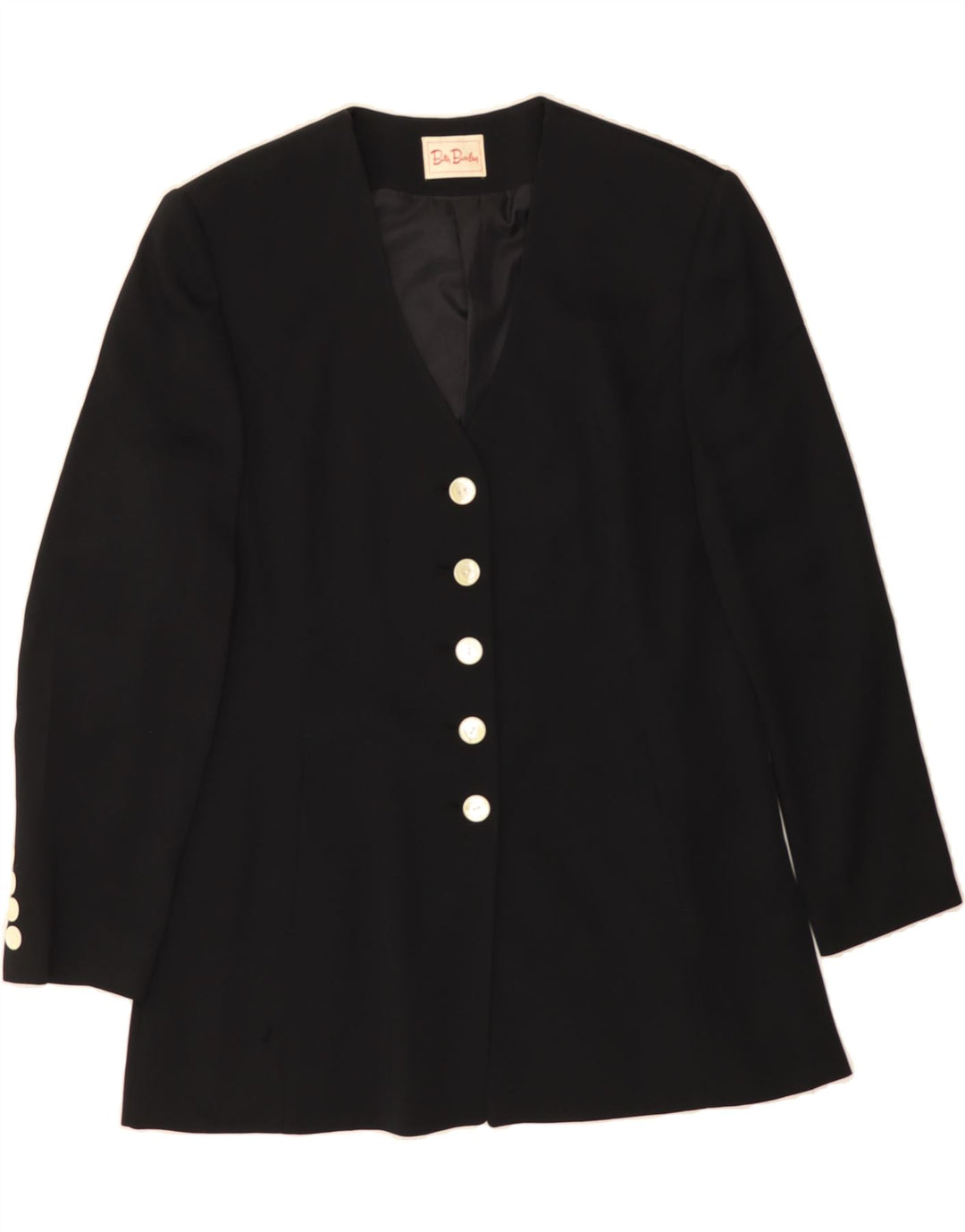 BETTY BARCLAY Womens 5 Button Blazer Jacket UK 12 Medium  Black Acetate Vintage Betty Barclay and Second-Hand Betty Barclay from Messina Hembry 