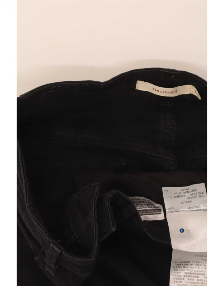 Damskie dżinsy Levi's 714 Straight W29 L30 Czarna bawełna