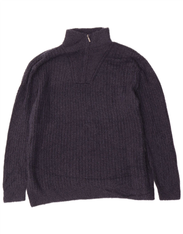 Damski sweter z zamkiem błyskawicznym L.L.BEAN UK 16, duży, granatowy, nylon
