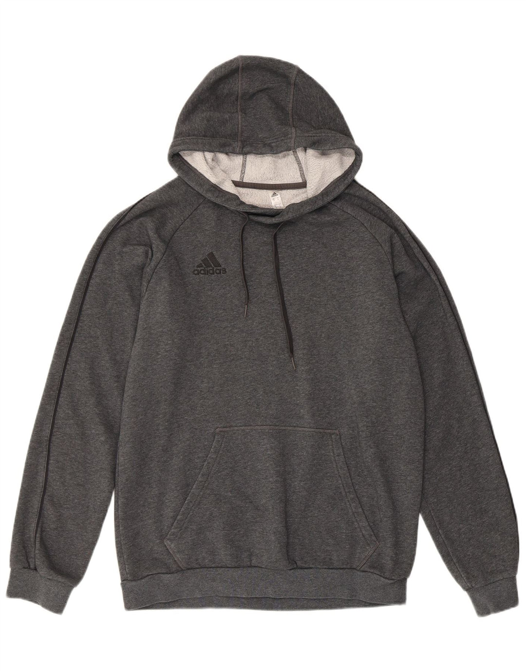 Męski sweter z kapturem ADIDAS, średnioszary, bawełniany