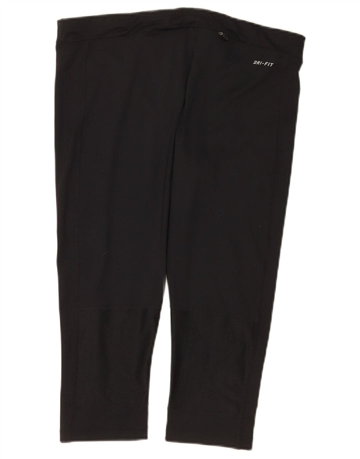 Damskie legginsy Nike Dri Fit Capri UK 14, duże, czarne, poliestrowe