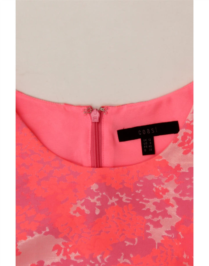 COAST Womens Sleeveless Sheath Dress UK 12 Medium  Pink Tie Dye Polyester Vintage Coast and Second-Hand Coast from Messina Hembry 