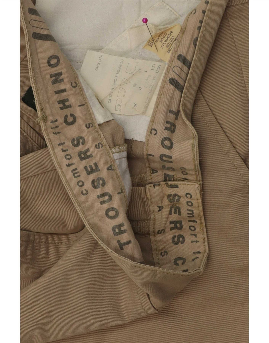 Męskie spodnie chino CLASSIC IT 48 Medium W32 L31 Khaki Cotton