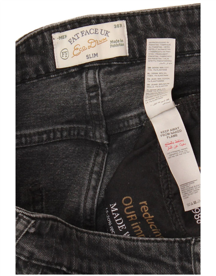 Męskie jeansy slim fit FAT FACE W36 L31 Szara bawełna
