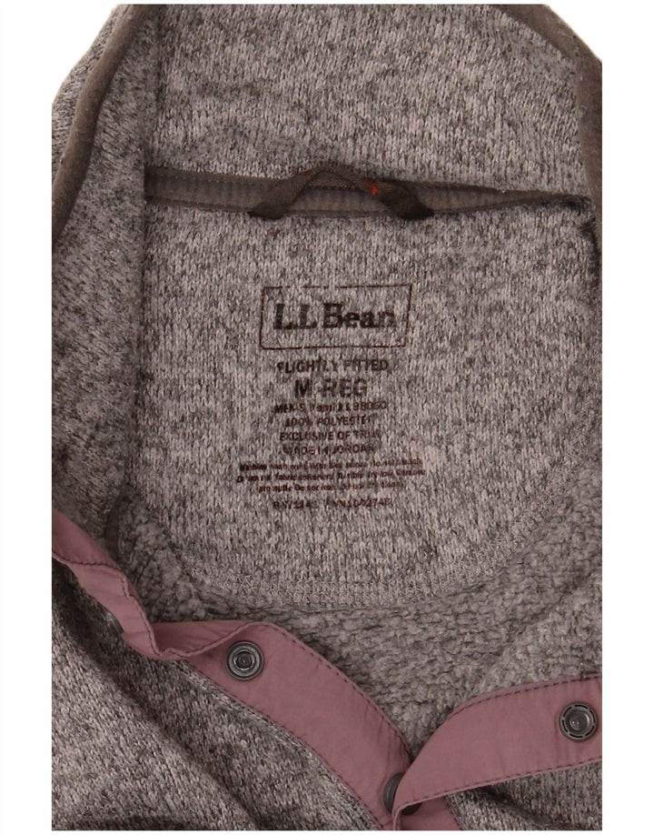 Męski sweter zapinany na guziki L.L.Bean Średni szary, nakrapiany poliester