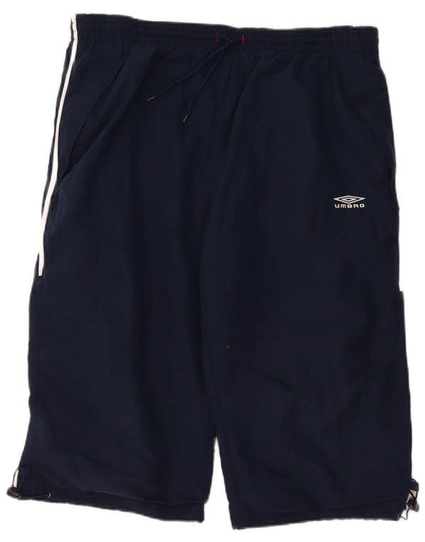 Damskie spodenki sportowe Umbro Graphic Bermudy UK 16, duże, granatowe, poliestrowe