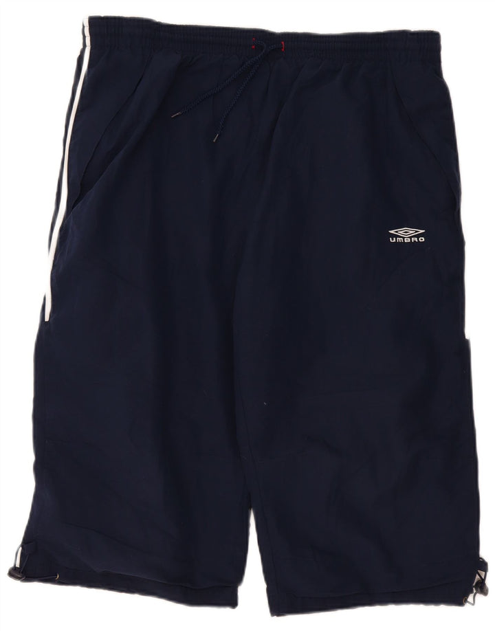 Damskie spodenki sportowe Umbro Graphic Bermudy UK 16, duże, granatowe, poliestrowe