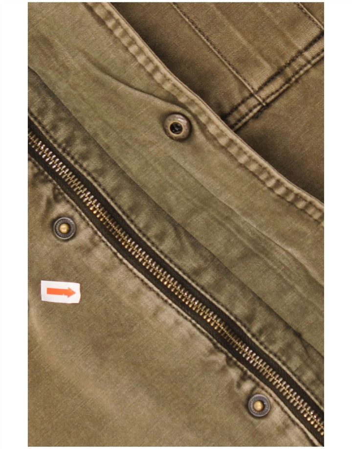 Męska wojskowa kurtka dżinsowa Sherpa z kapturem LEVI'S UK 42 XL, bawełniana khaki