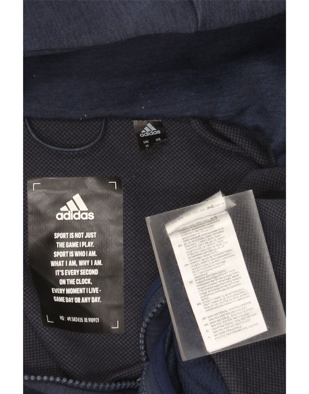 Męski sweter z kapturem i zamkiem błyskawicznym Adidas Arsenal, średni granatowy poliester