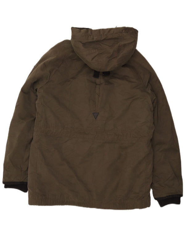 Superdry Mens Hooded Parka Jacket UK 38 Medium Khaki