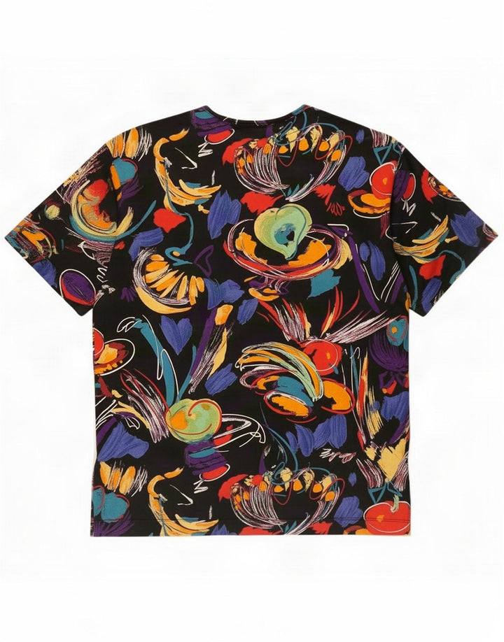 T-shirt damski w stylu vintage z abstrakcyjnym wzorem Top UK 10 mały wielobarwny